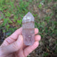 Polished Amethyst Quartz Tower with Powellite and Smokey Phantoms from Minas Gerais, Brazil