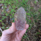 Polished Amethyst Quartz Tower with Powellite and Smokey Phantoms from Minas Gerais, Brazil