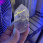 Polished Amethyst Quartz Tower with Powellite and Smokey Phantoms from Minas Gerais, Brazil
