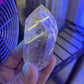 Polished Amethyst Quartz Tower with Powellite and Smokey Phantoms from Minas Gerais, Brazil