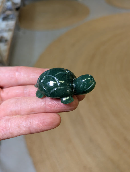Fuchsite Turtle Carving from India (F-1)