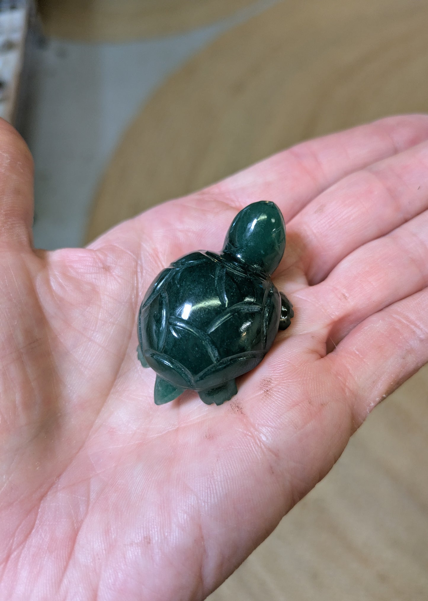 Fuchsite Turtle Carving from India (F-1)