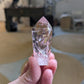 Polished Amethyst Quartz Tower with Powellite and Smokey Phantoms from Minas Gerais, Brazil