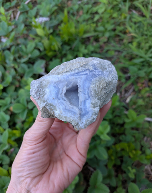 Blue Chalcedony Geode from Malawi