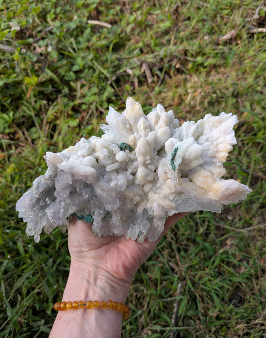 Amethyst Flower Quartz and Calcite from Rio Grande do Sul, Brazil