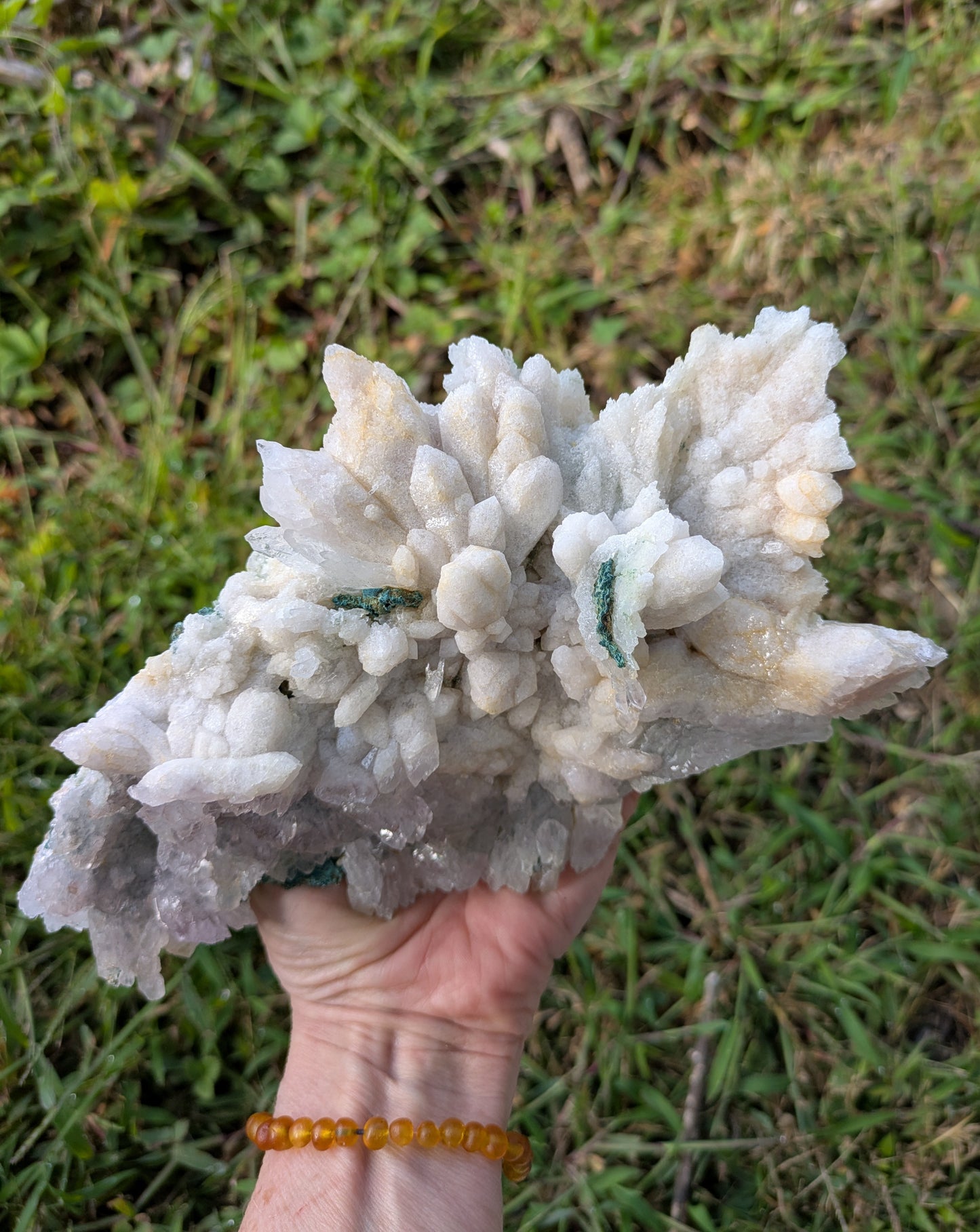 Amethyst Flower Quartz and Calcite from Rio Grande do Sul, Brazil