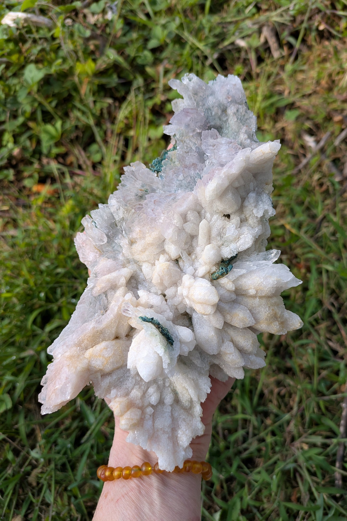 Amethyst Flower Quartz and Calcite from Rio Grande do Sul, Brazil