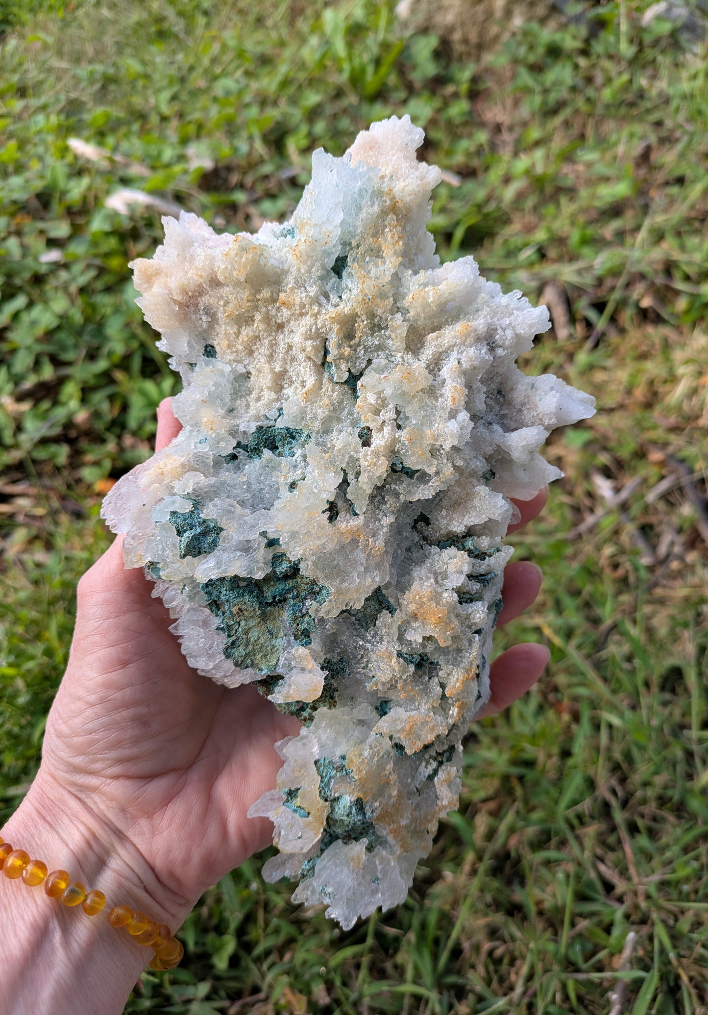 Amethyst Flower Quartz and Calcite from Rio Grande do Sul, Brazil