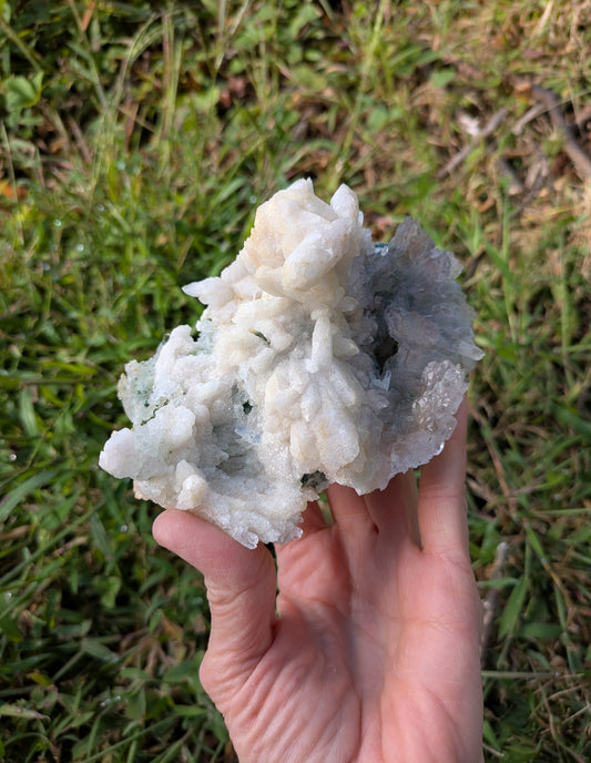 Amethyst Flower Quartz and Calcite from Rio Grande do Sul, Brazil