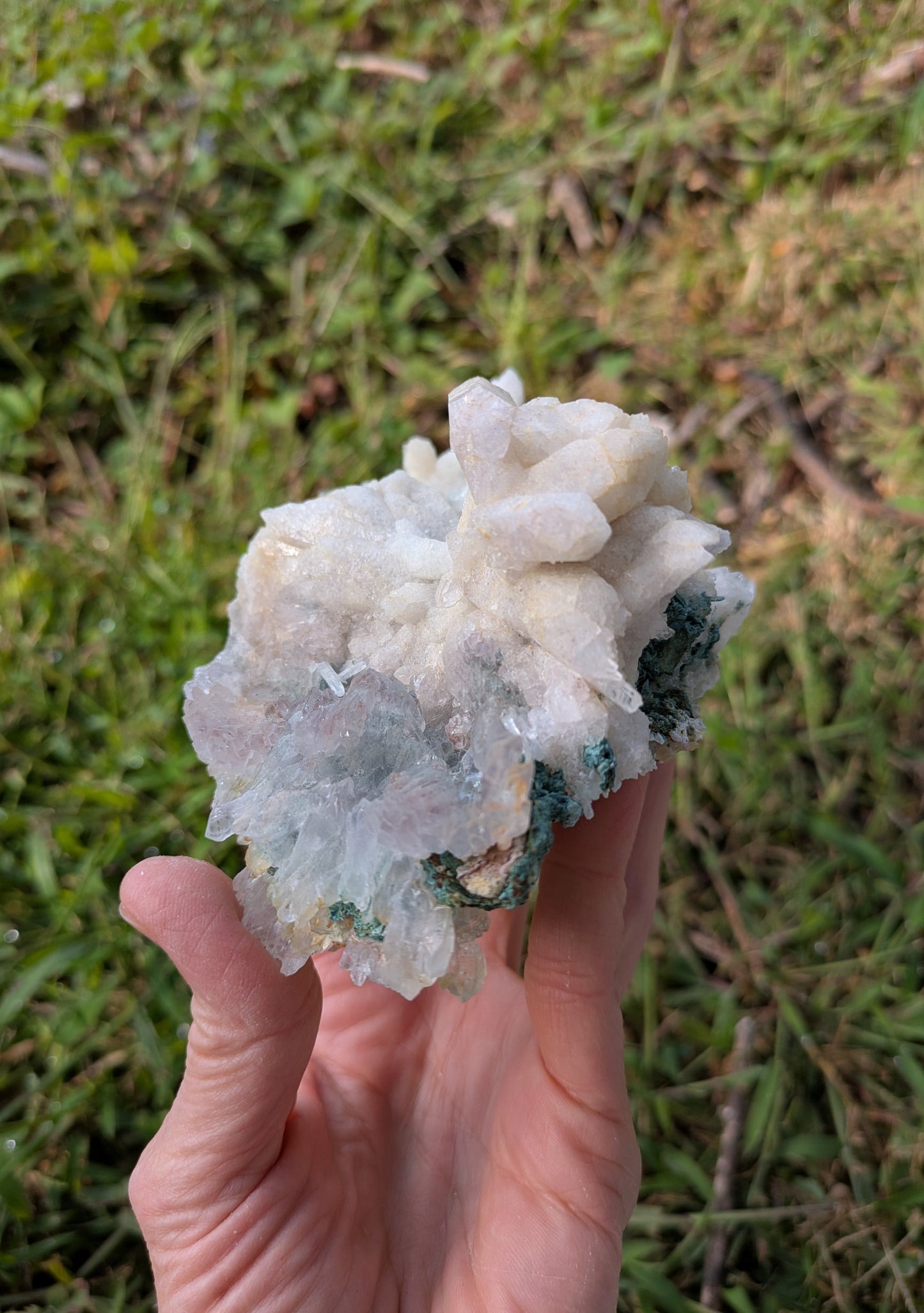 Amethyst Flower Quartz and Calcite from Rio Grande do Sul, Brazil