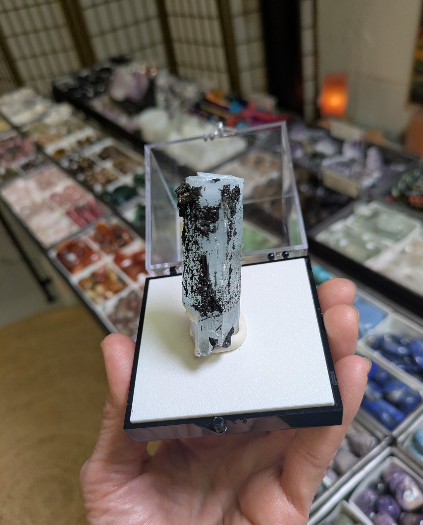 Aquamarine with Black Tourmaline from Pakistan