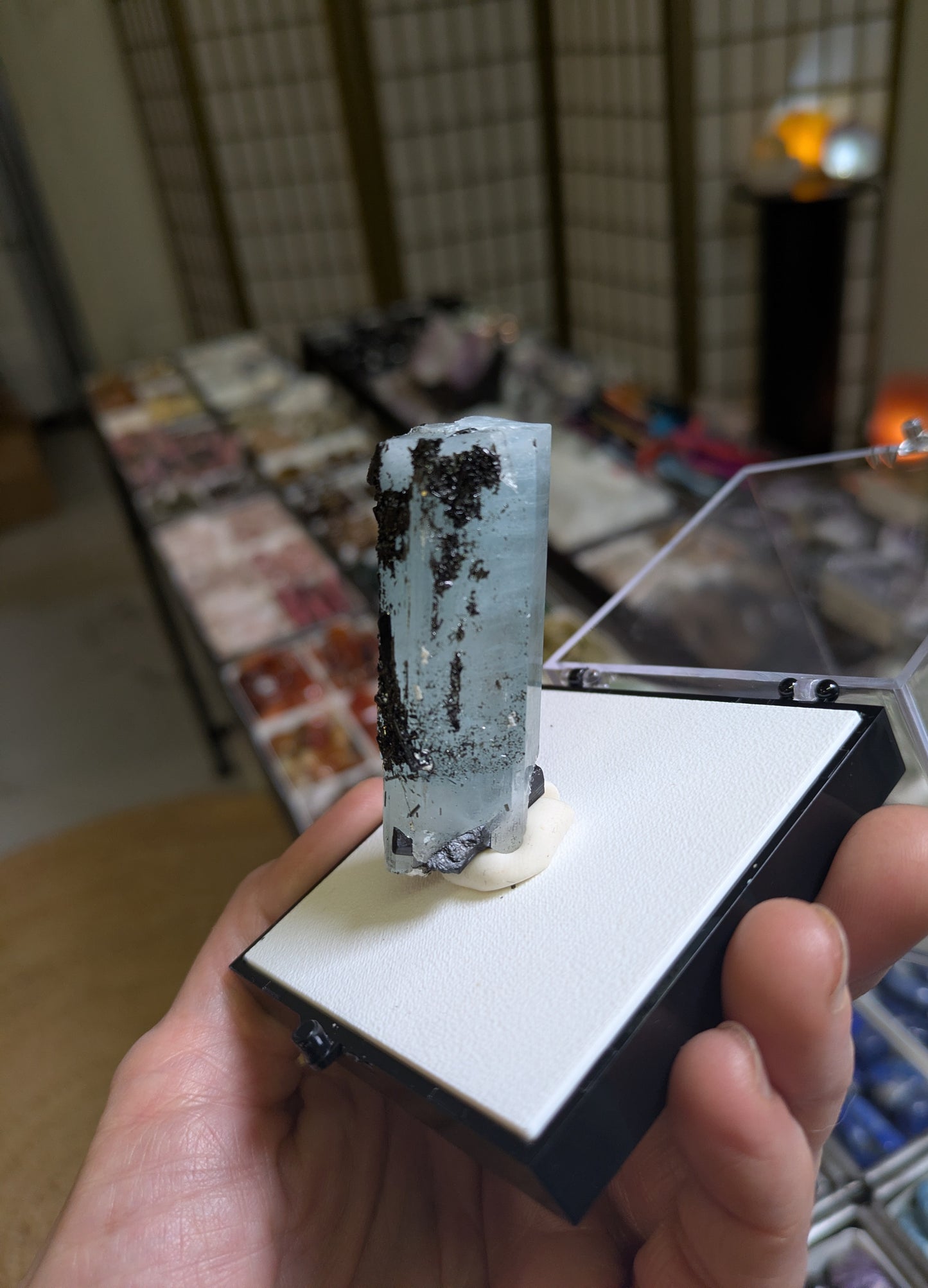 Aquamarine with Black Tourmaline from Pakistan