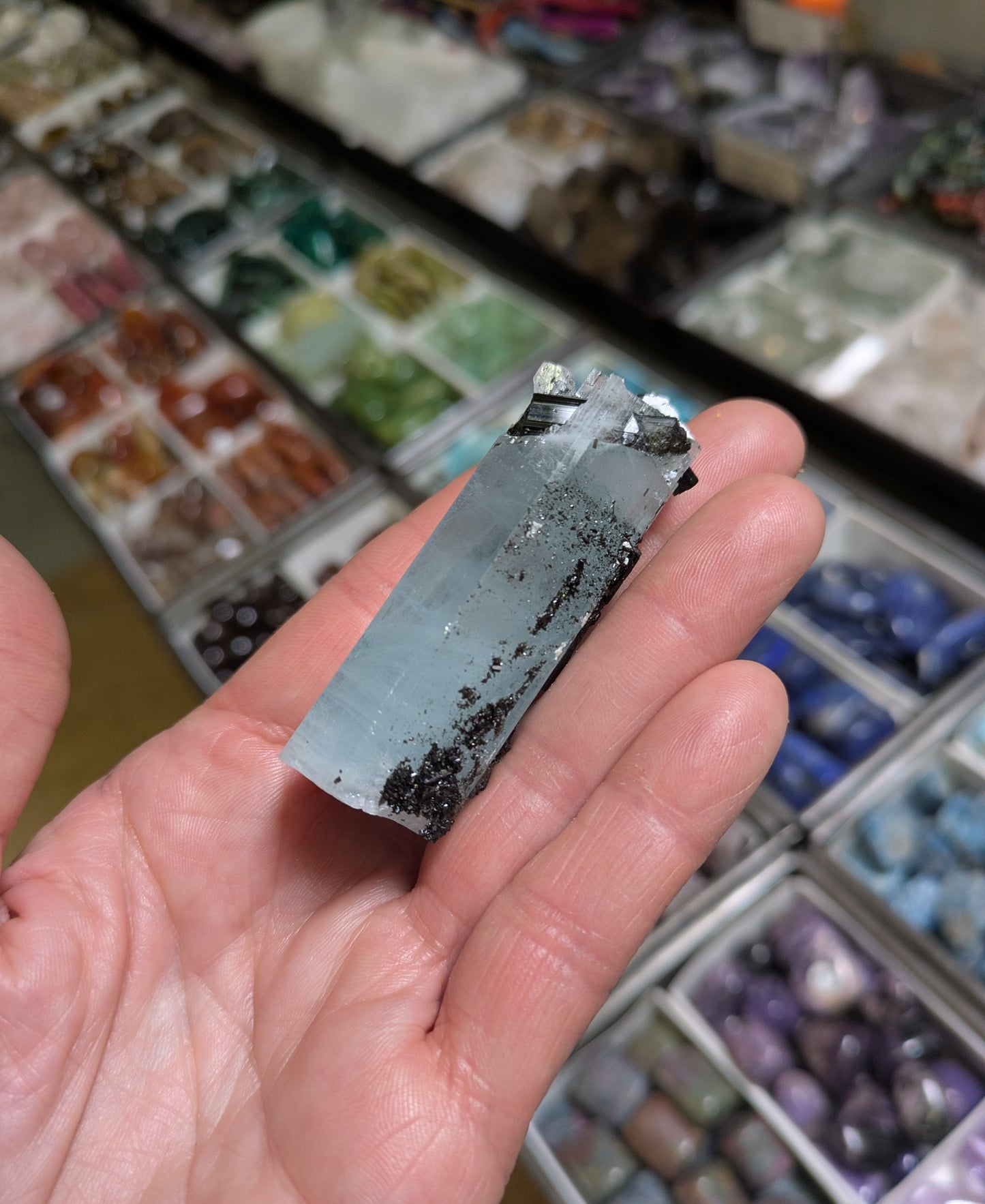 Aquamarine with Black Tourmaline from Pakistan