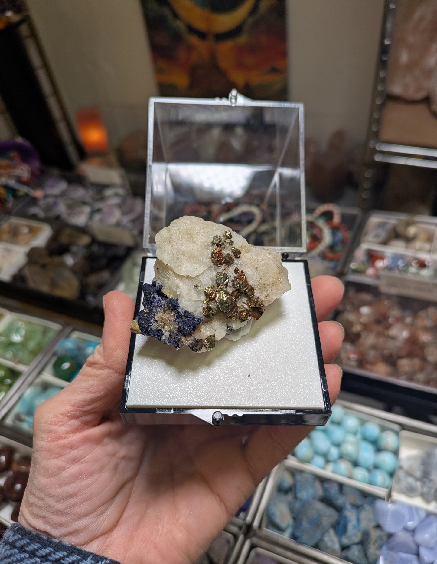 Lazulite, Iridescent Pyrite and Quartz from Afghanistan