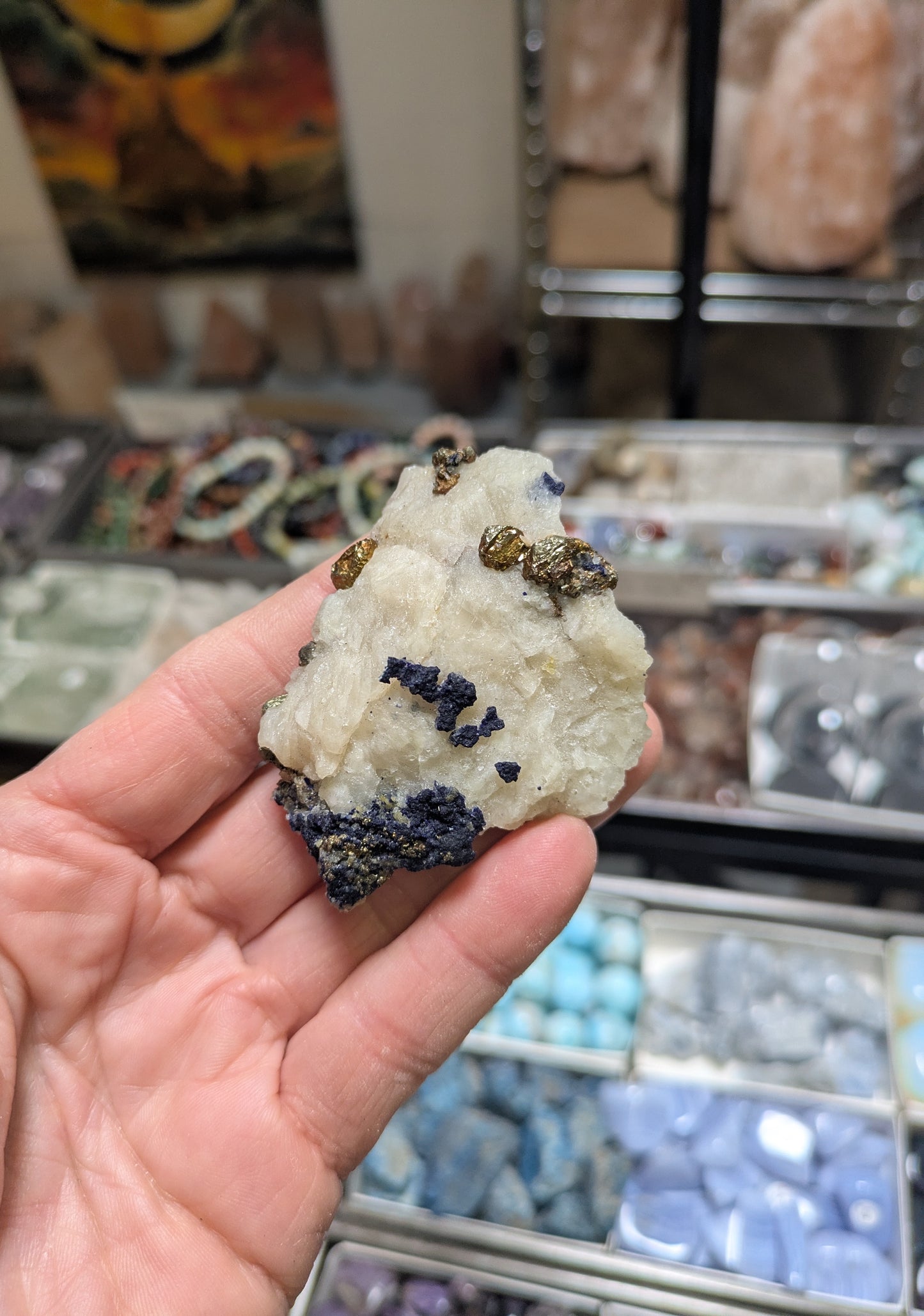 Lazulite, Iridescent Pyrite and Quartz from Afghanistan