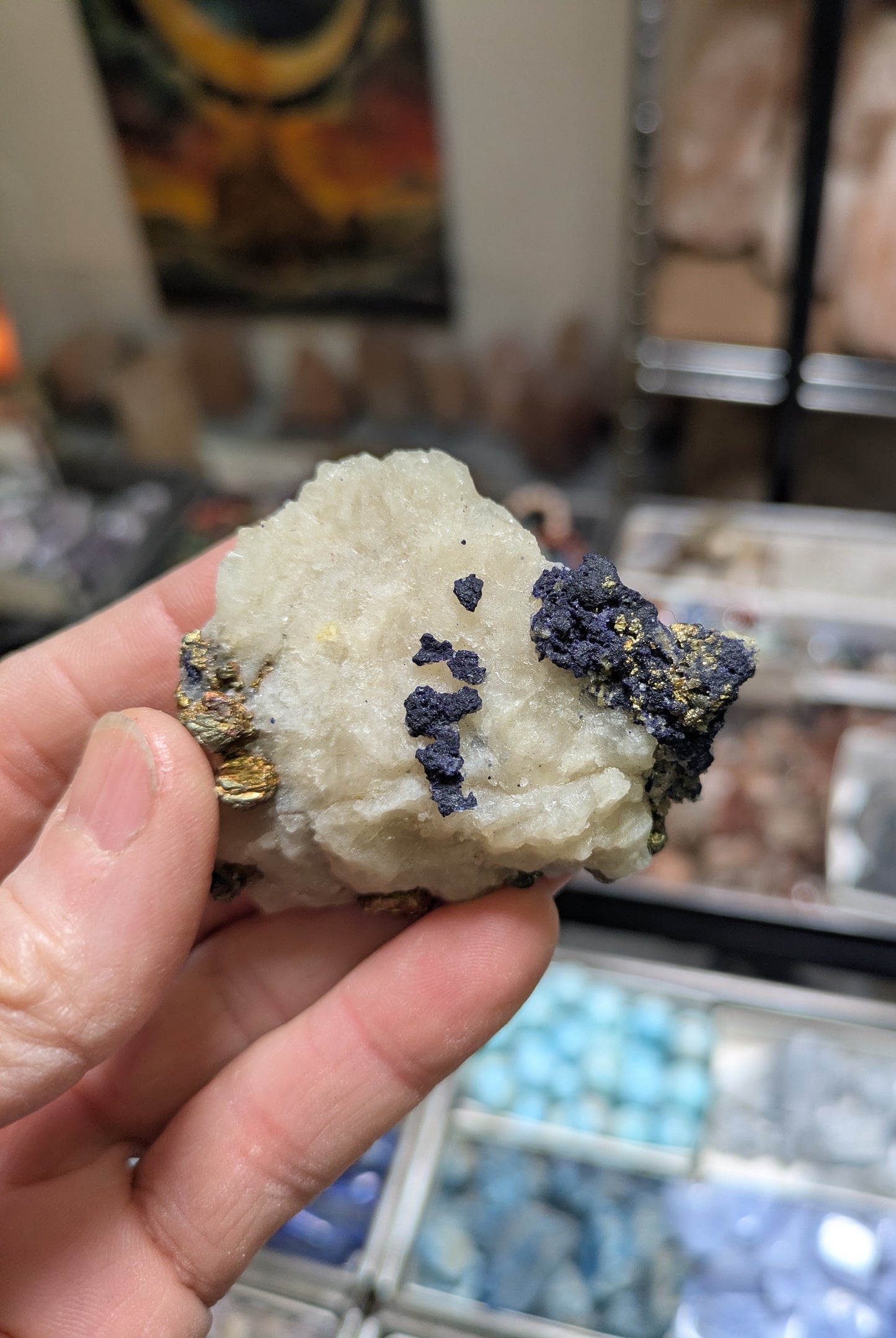 Lazulite, Iridescent Pyrite and Quartz from Afghanistan