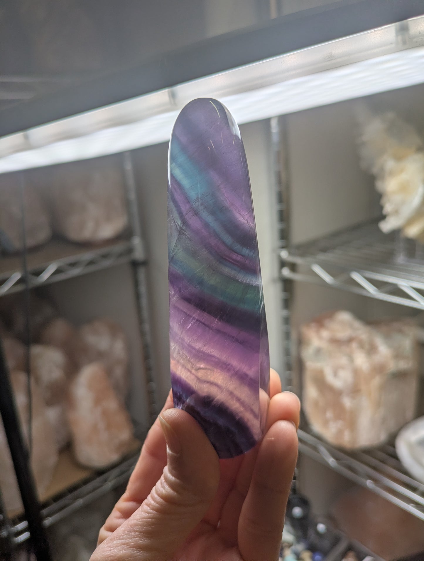 Rainbow Fluorite Wand from China