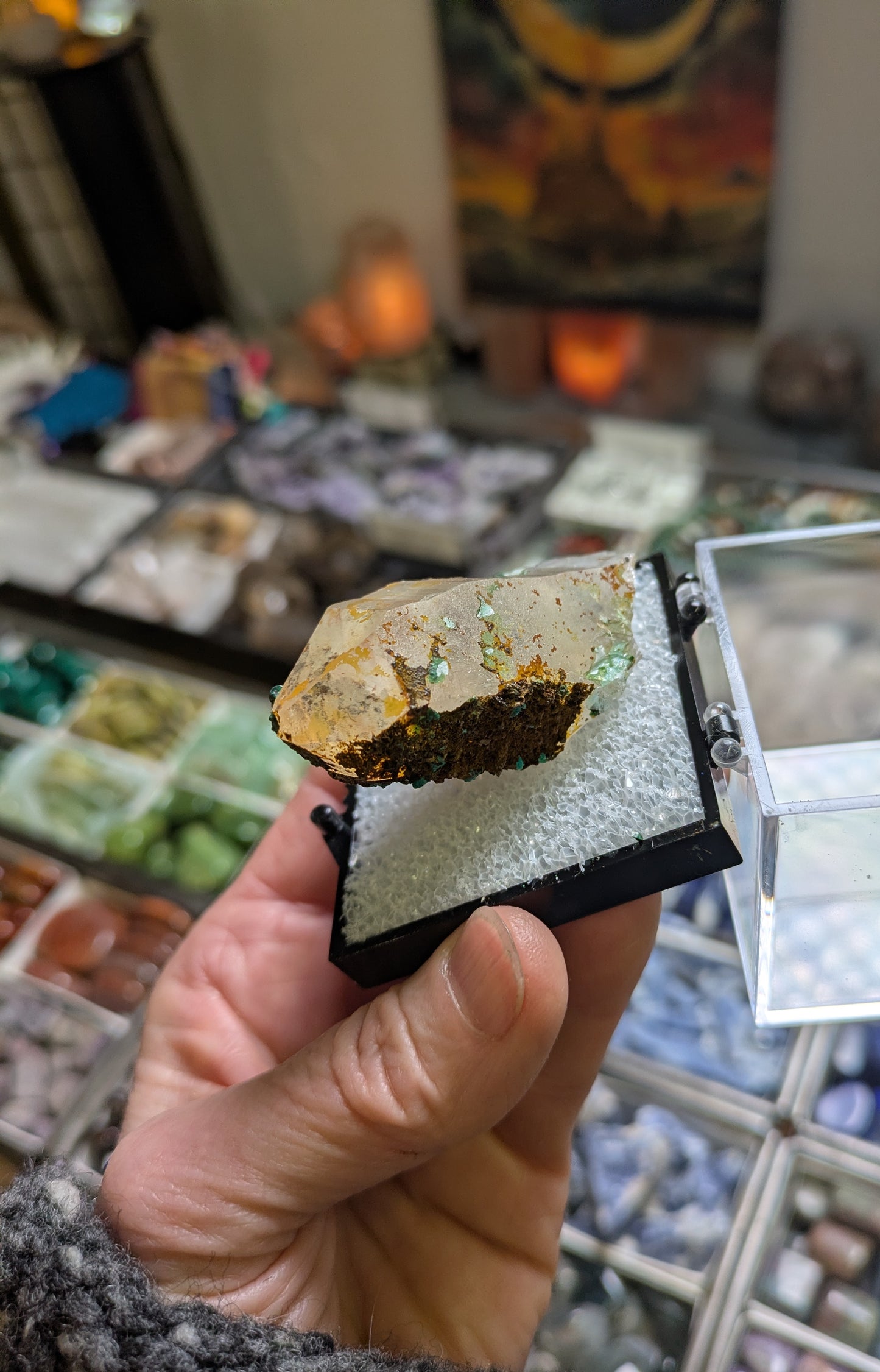 Chrysocolla on Quartz from Mina la Tentadora, Castrovirreyna, Huancavelina, Peru
