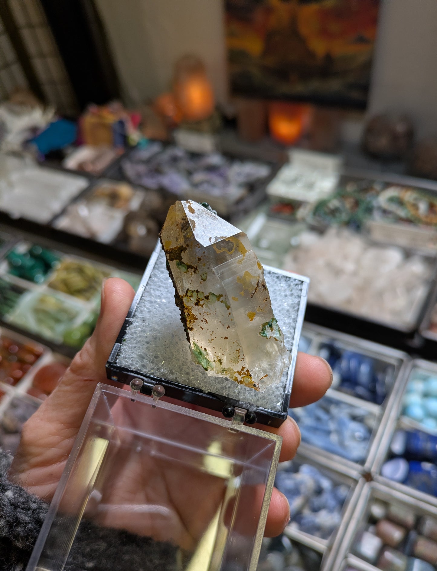 Chrysocolla on Quartz from Mina la Tentadora, Castrovirreyna, Huancavelina, Peru