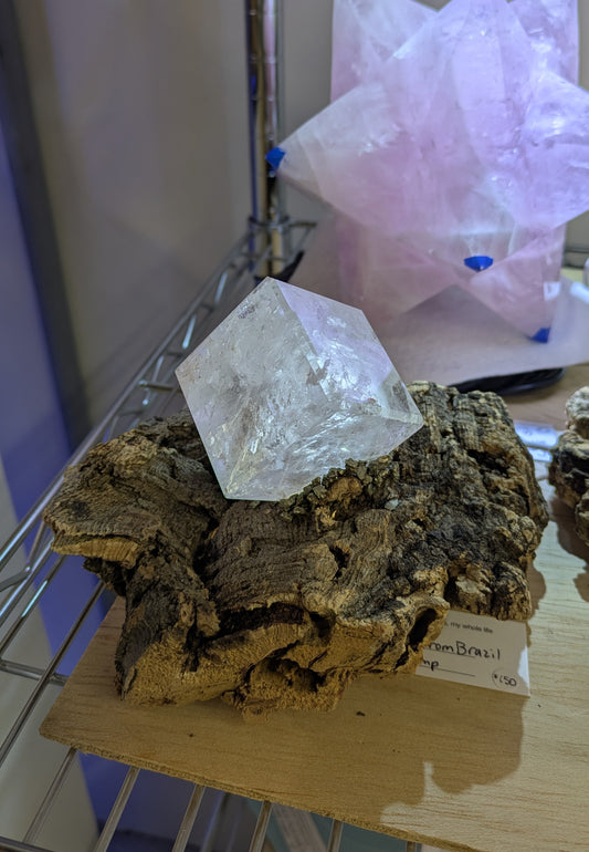 Quartz Cube Lamp with LED Light Base Illumination