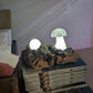 Calcite Mushroom and Quartz Orb Light Base Illuminated Lamp