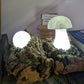 Calcite Mushroom and Quartz Orb Light Base Illuminated Lamp