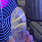 Polished Amethyst Quartz Tower with Powellite and Smokey Phantoms from Minas Gerais, Brazil