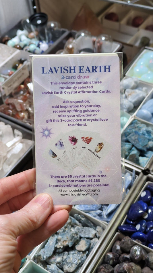 3-Card Draw - Lavish Earth Crystal Affirmation Cards