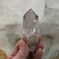 Polished Amethyst Quartz Tower with Powellite and Smokey Phantoms from Minas Gerais, Brazil