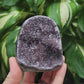 Amethyst Cut Base from Uruguay, Partially Polished (W 2 5/8 X D 1 3/4 X H 2 5/8 inches)