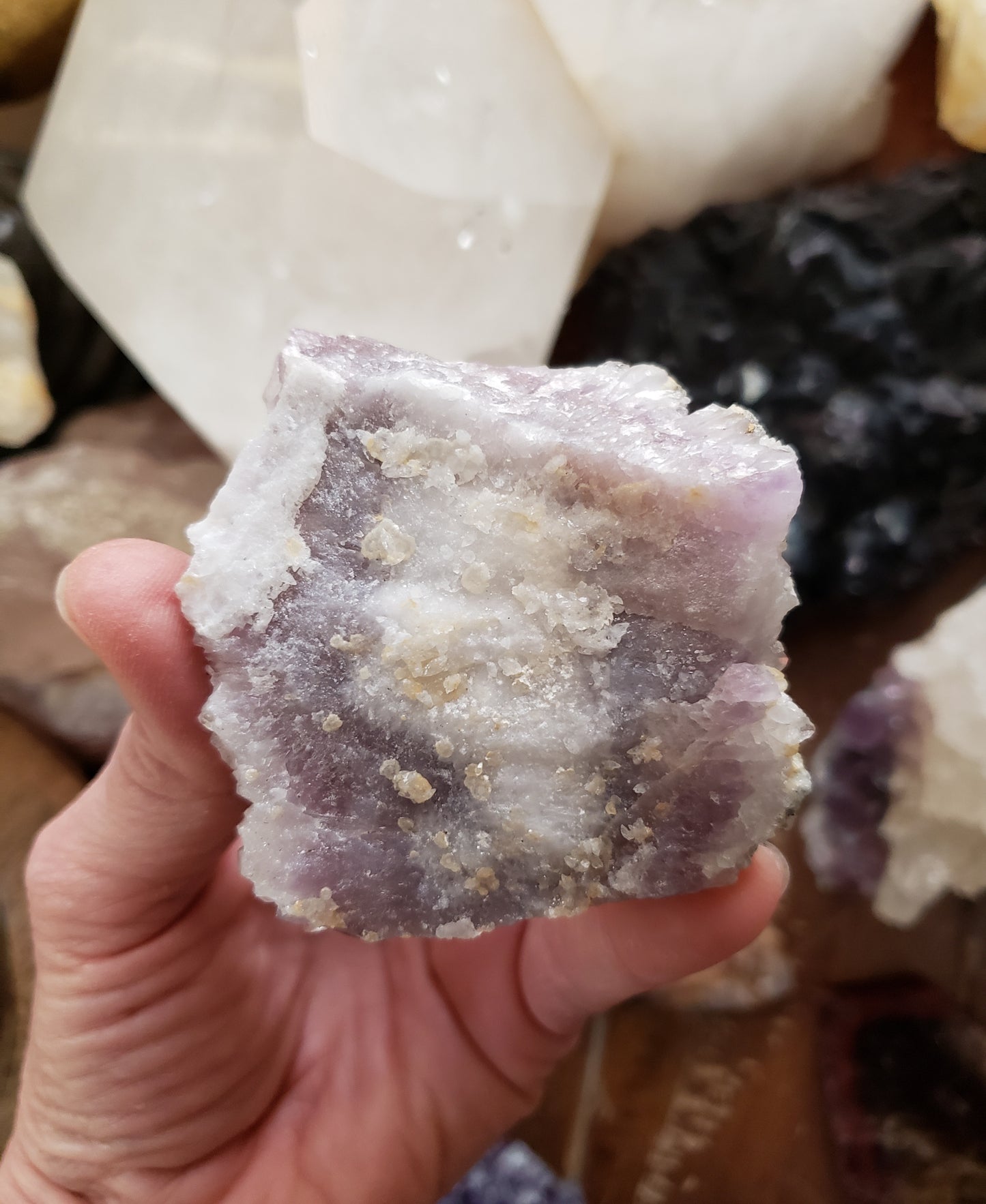 Amethyst with Calcite from Guanajuato Mexico