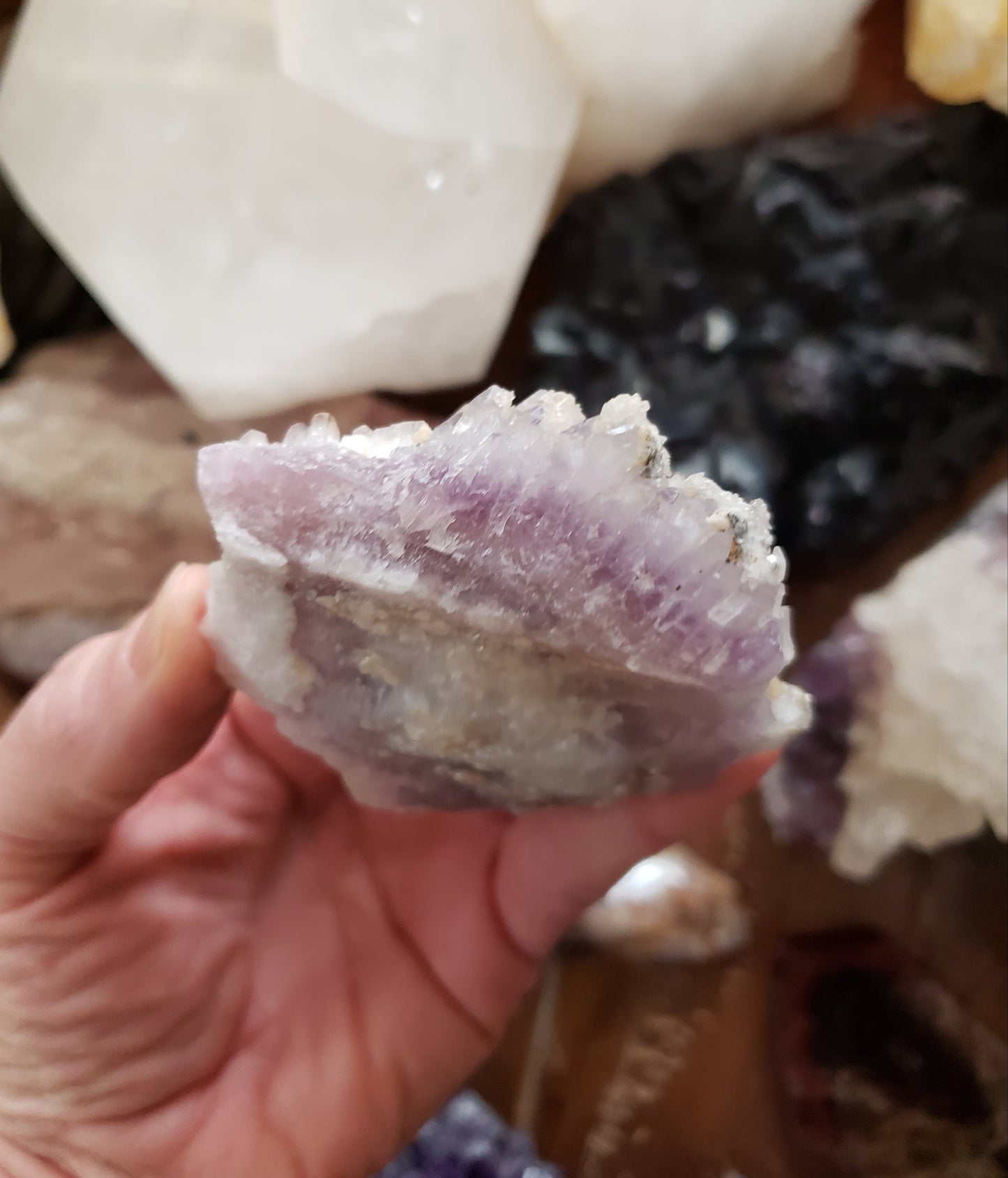 Amethyst with Calcite from Guanajuato Mexico