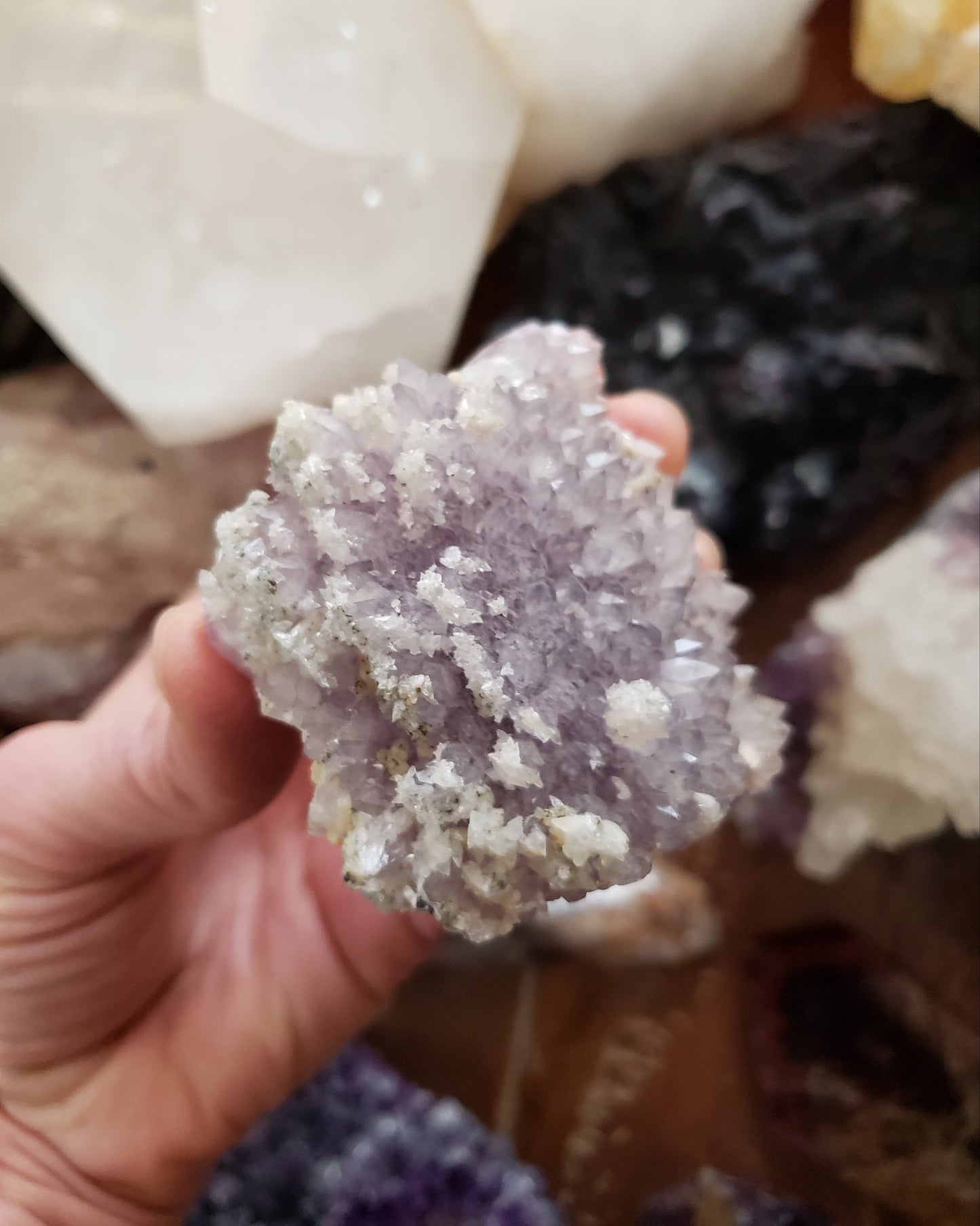 Amethyst with Calcite from Guanajuato Mexico