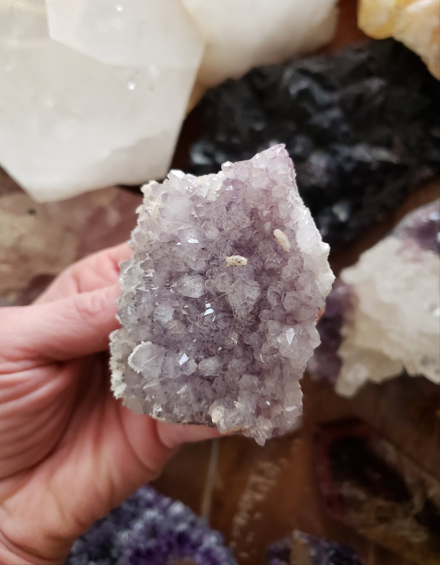 Amethyst with Calcite from Guanajuato Mexico