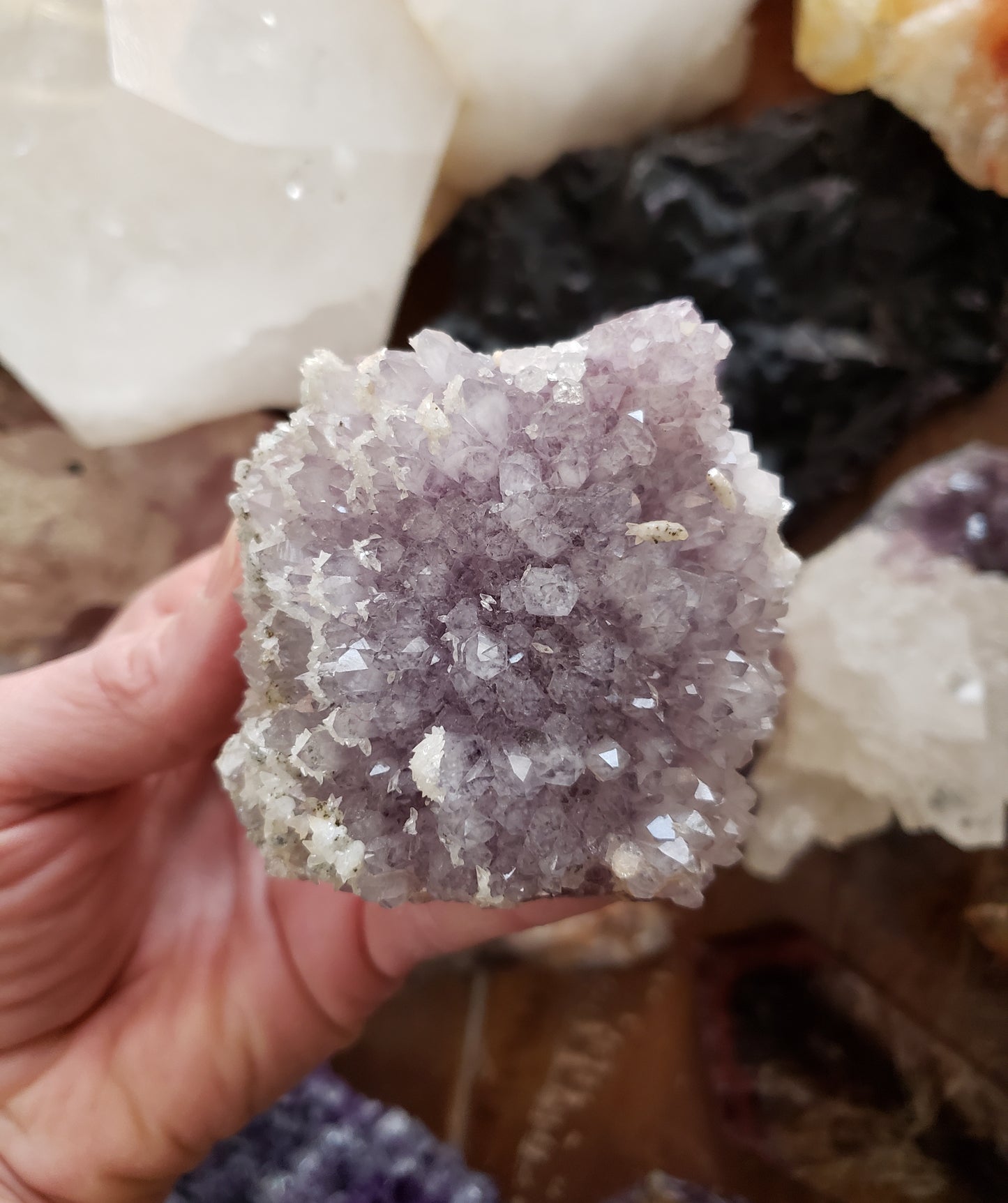 Amethyst with Calcite from Guanajuato Mexico