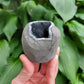 Black Chalcedony Cut Base Geode from India, Specimen (W 2 1/4 X D 1 3/4 X H 2 1/4 inches)