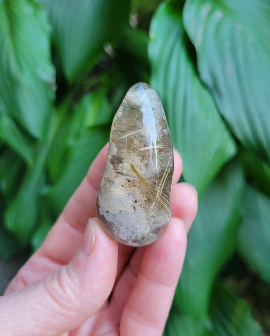 Rutilated Quartz Lens from Brazil