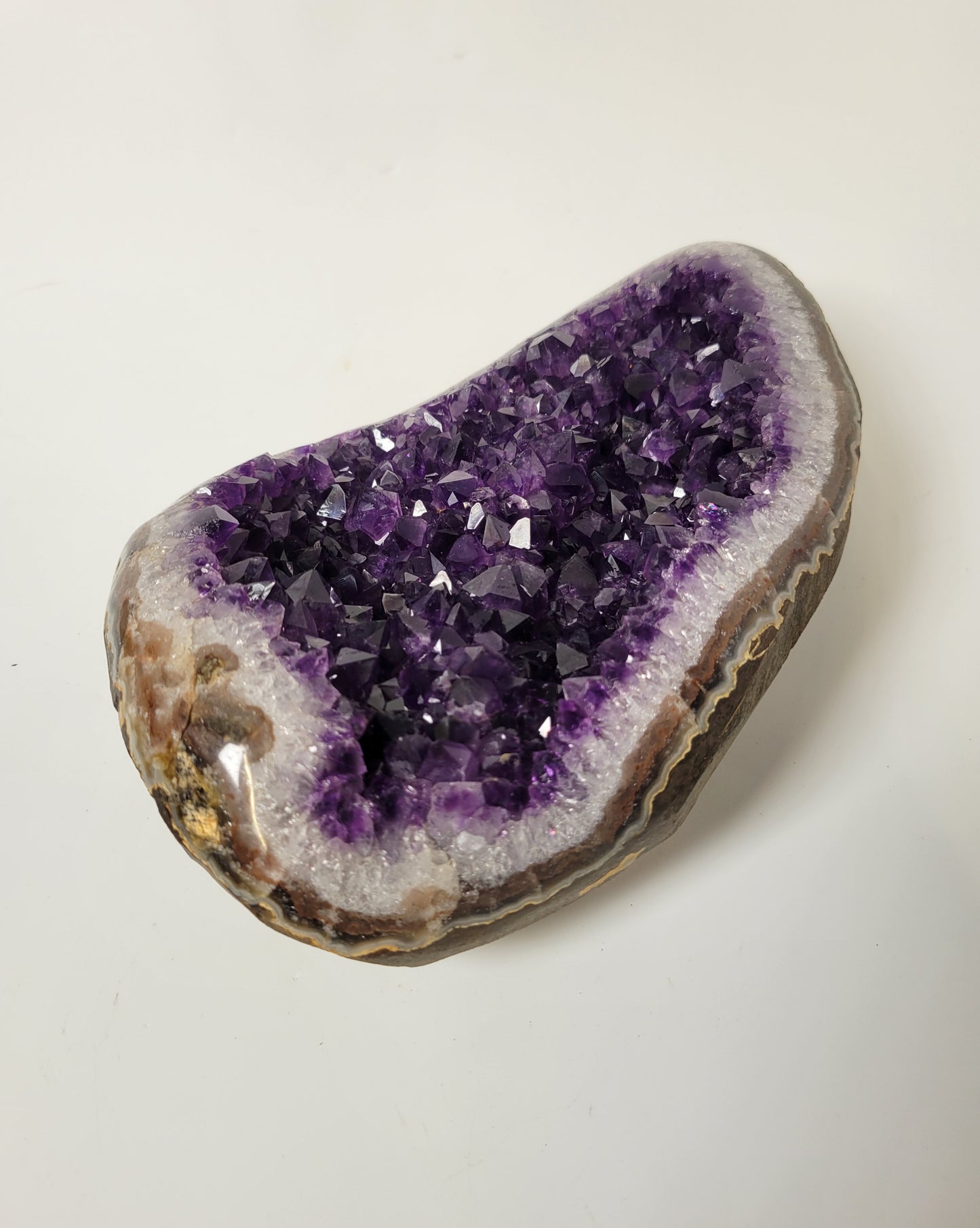 Grape Amethyst on Custom Stand from Uruguay, Partially Polished (11 1/2 inches with stand)