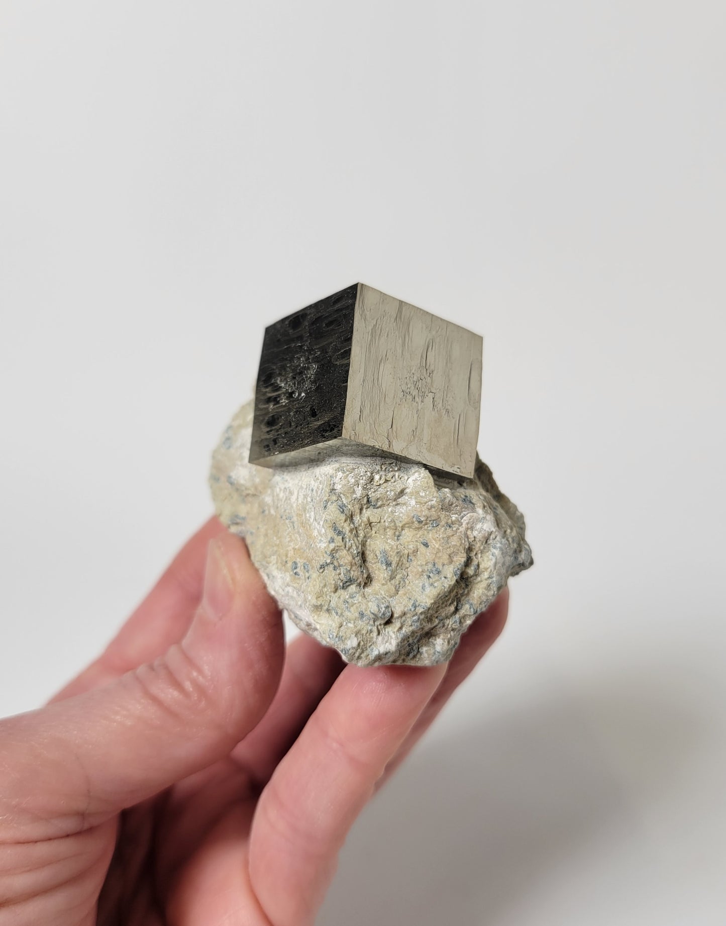 Pyrite Specimen on Matrix from Spain (2 1/4 X 1 5/8 X H 2 inches)