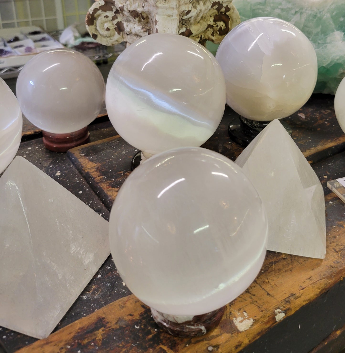 Selenite Sphere from Morocco (4 3/4-inch diameter)