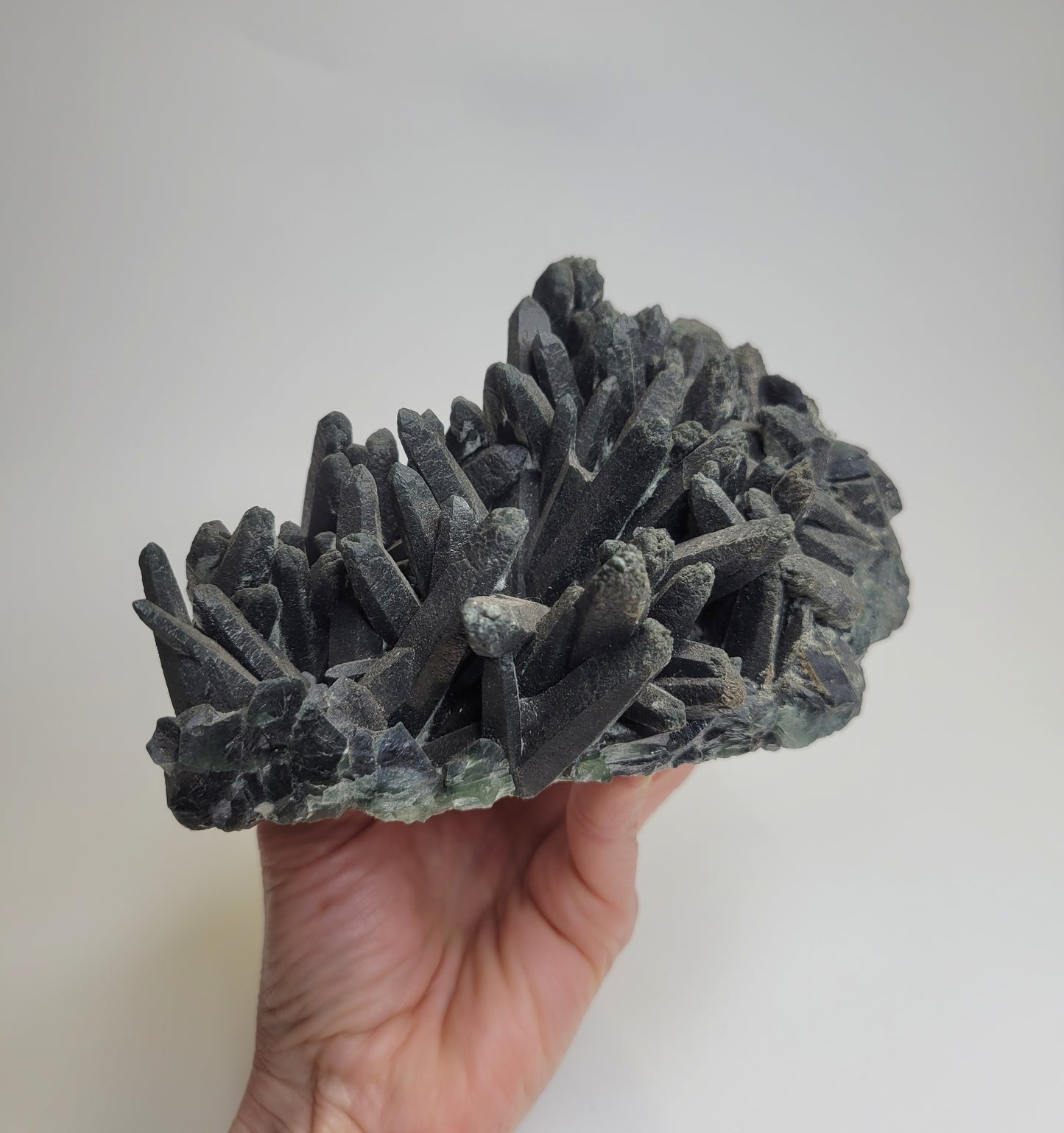 Hedenbergite Quartz Cluster from Mongolia, China